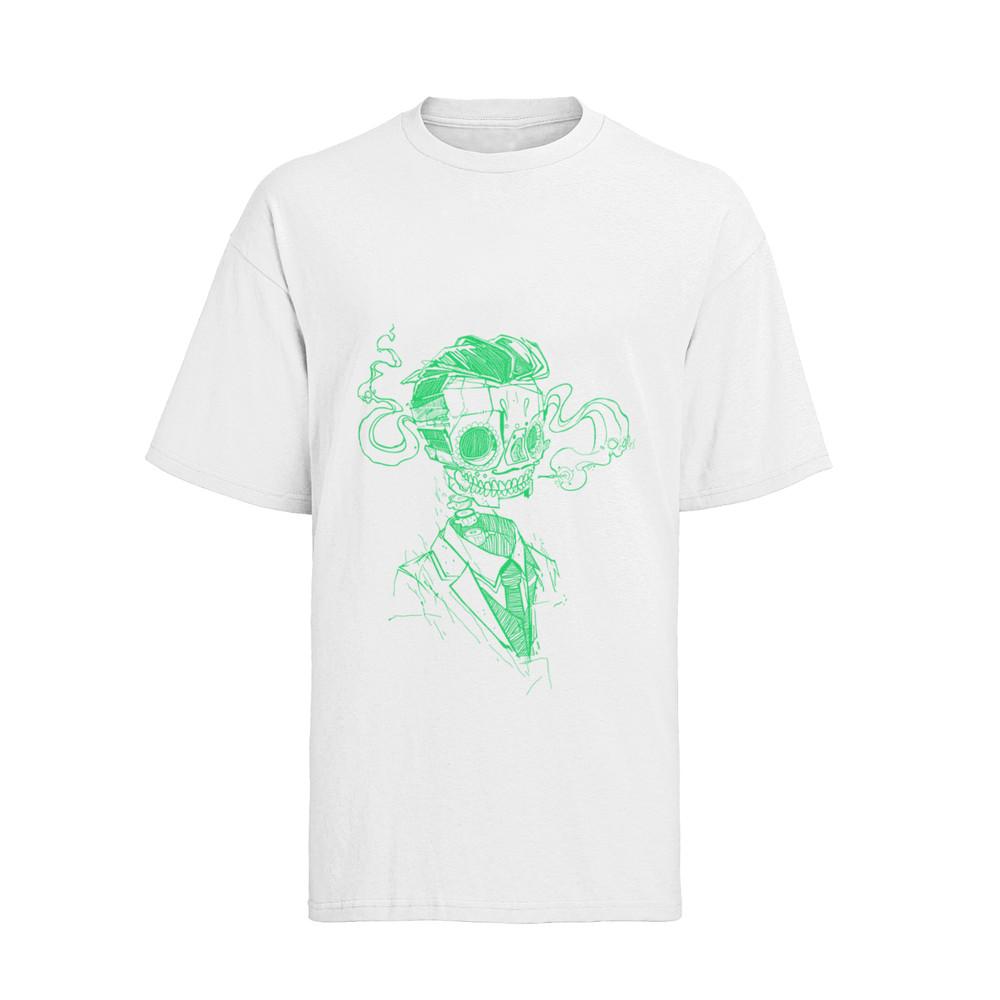 Cyberpunk Neon Schädel Anzug T-Shirt Herren