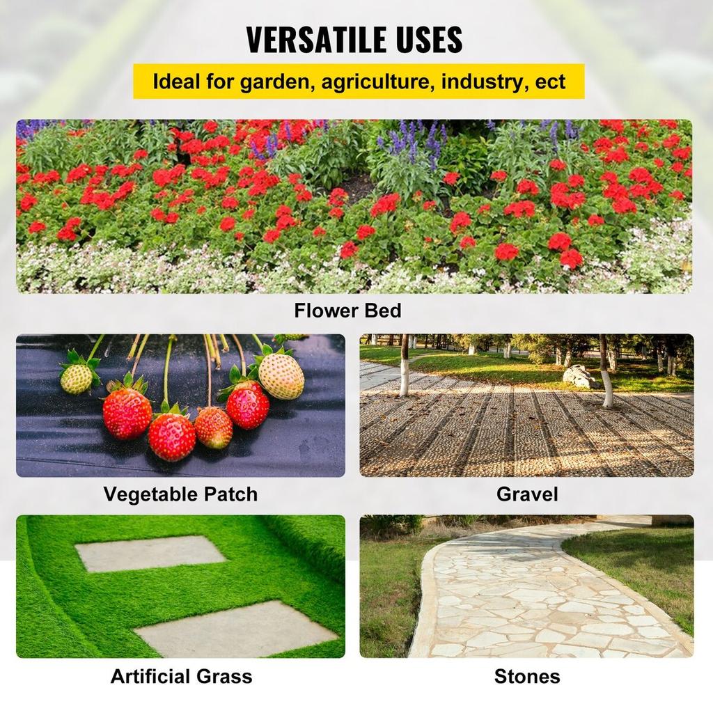6x300 ft Heavy Duty PP Woven Weed Barrier Landscape Ground Cover 2.4Oz
