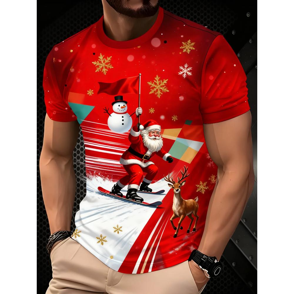 Comfortable Simple Men's New Year's Printed Top Short-sleeved Casual Versatile T-Shirts Men’s