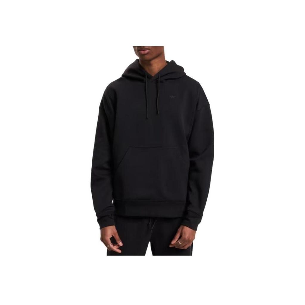 adidas Originals Trefoil Adventure Hoodie, Men Solid Logo Casual Daily Tops Black IJ0706
