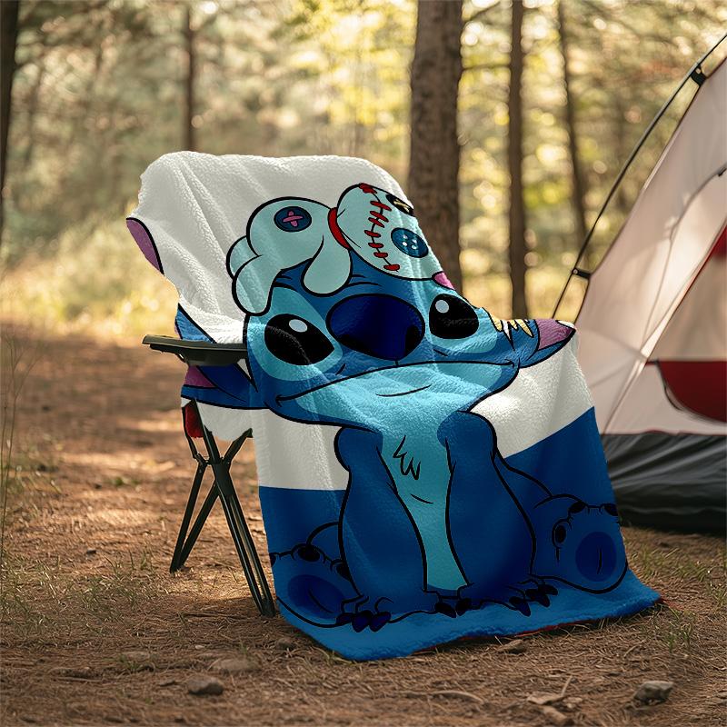 1pc S-Stitch2 Theme Blanket - Digital Print, Polyester, Cozy for All Seasons, Perfect for Outdoor, and Travel