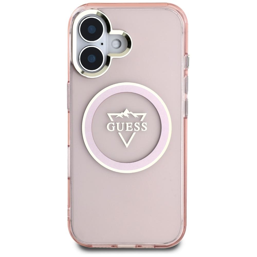 Etui Guess Iml Metal Mountain Logo       Magsafe Do Iphone 16 Różowy