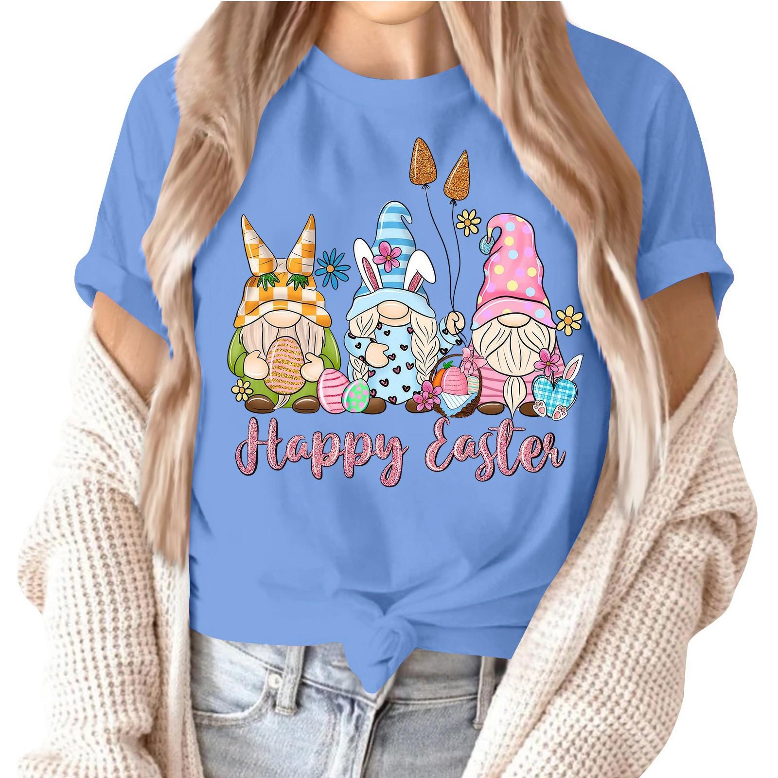 

Жіночий топ з короткими рукавами та принтом на горловині XXXL