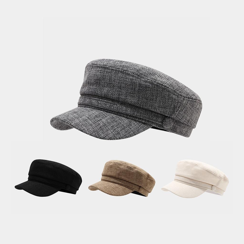 Vintage Cotton Newsboy Cap With Sunshade For Casual Outdoor Wear