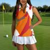 Camiseta Polo de Golf sin Mangas para Mujer con Cuello con Cremallera, Camiseta sin Mangas Deportiva Estampada para Deportes y Actividades al Aire Libre