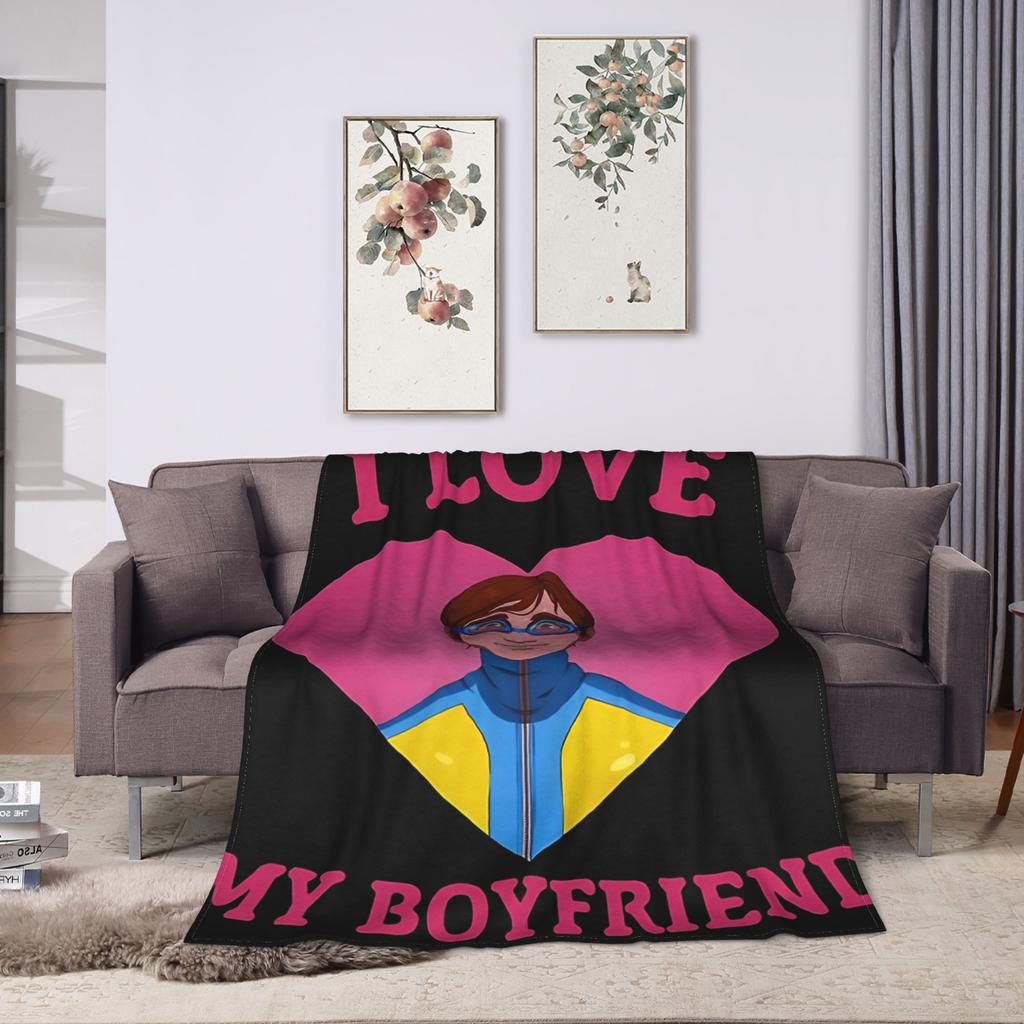 I Love My Boyfriend Waterboy Dispatch Game Blanket Airplane Travel For Outdoor Warm Soft Design Quality Bedspread Gift