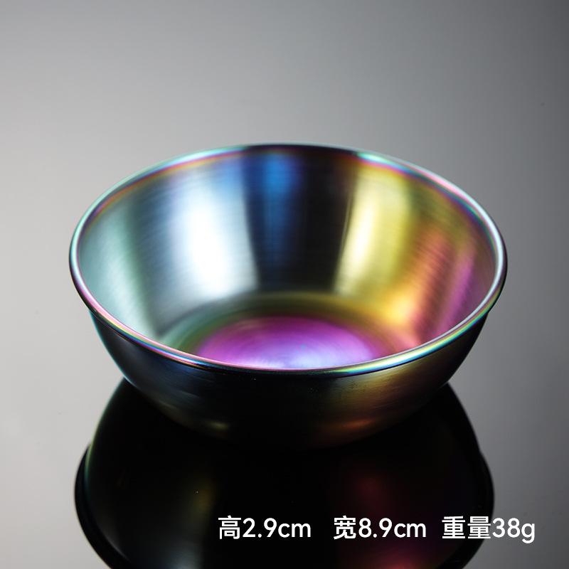 

Круглодонное блюдо из нержавеющей стали с титановым покрытием. Многофункциональная цветная емкость для приправ с титановым покрытием. Контейнер для ресторана.