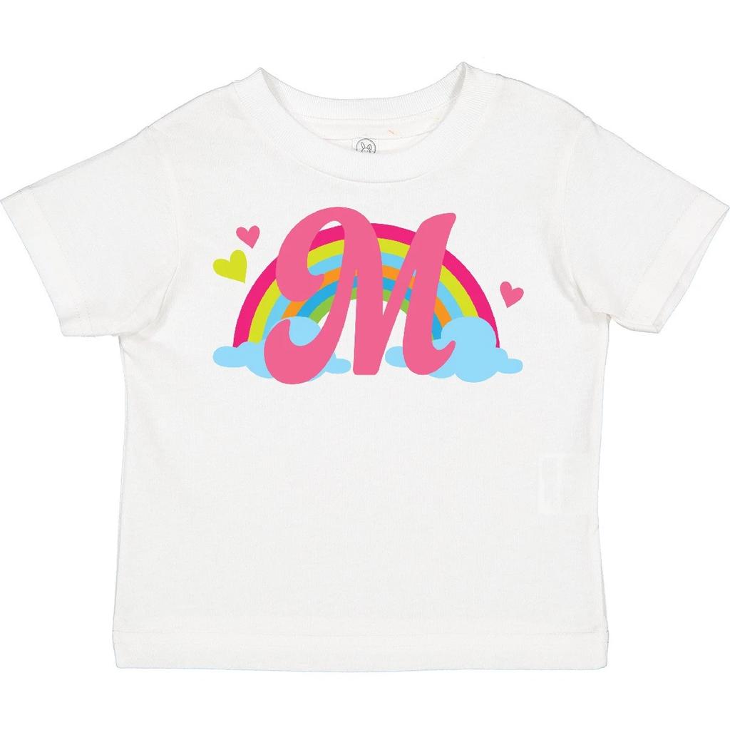 Inktastic Rainbow Letter M Monogram Toddler T-Shirt Childs Name Child Kid