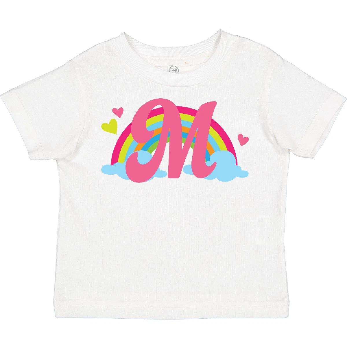 Inktastic Rainbow Letter M Monogram Toddler T-Shirt Childs Name Child Kid 160
