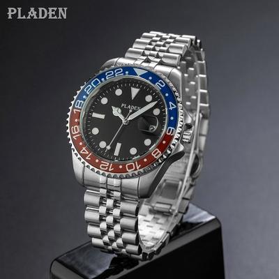 PLADEN Watch, Fashion Classic Business Watch Palette High-end Stainless Steel Luminous Men's Watch