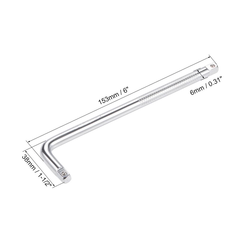 1/2/3pcs CR-V 1/4" 3/8" 1/2" Drive Socket Extension Bar Breaker L Shape Wrench Construction