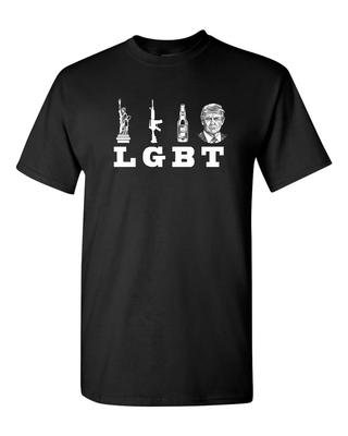 LGBT Funny Parody Liberty Guns Beer Trump Men's Tee Shirt 1833