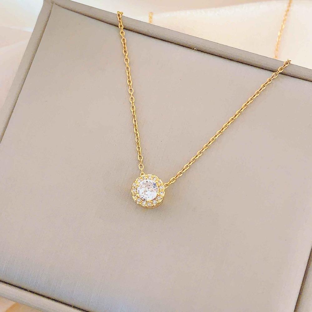 Necklace Women Do Not Fade Summer Small Cute Temperament Titanium Steel Necklace Versatile High-end Jewelry Simple Collarbone Chain