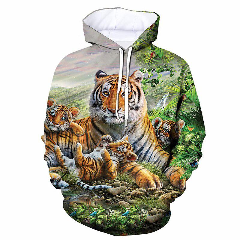 Autumn Winter Hoodies Animal Tiger 3D Print Streetwear Men Women Oversized Sweatshirts Hoodie Pullovers Tracksuits Man Clothing