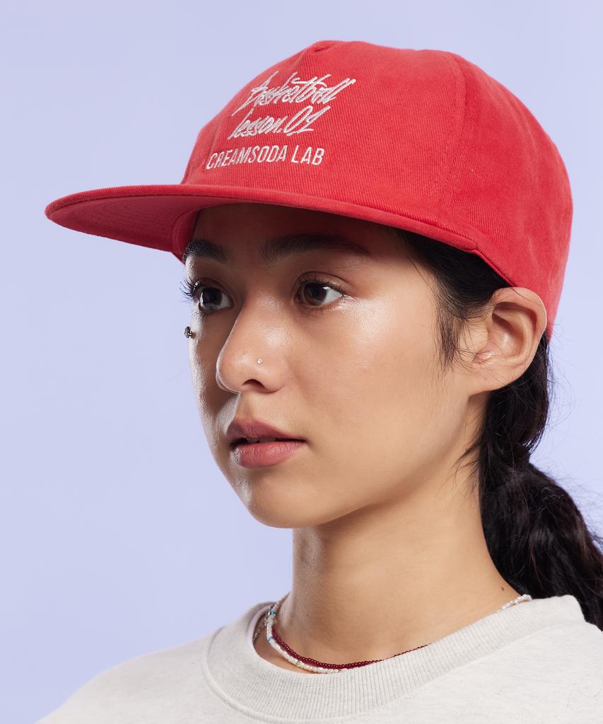 CREAM SODA LAB Quarter Ball Cap Red White