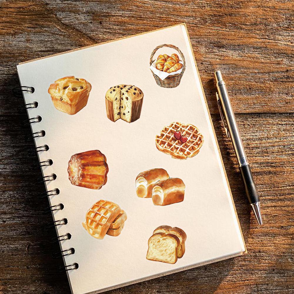 50/100PCS Cute baking bread Stickers Nostalgic DIY Waterproof Scrapbooking Creative Paper Laptop Luggage Waterproof Sticker