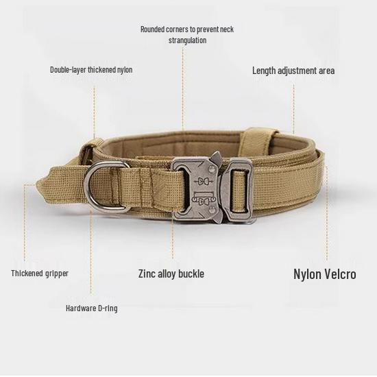 Adjustable Tactical Outdoor Dog Leash and Harness Set for Large Dogs