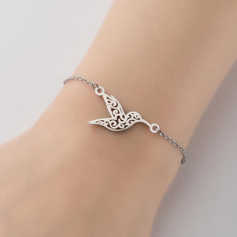 2025 Spring Stainless Steel Thousand Paper Cranes Pendant Bracelet for Girls