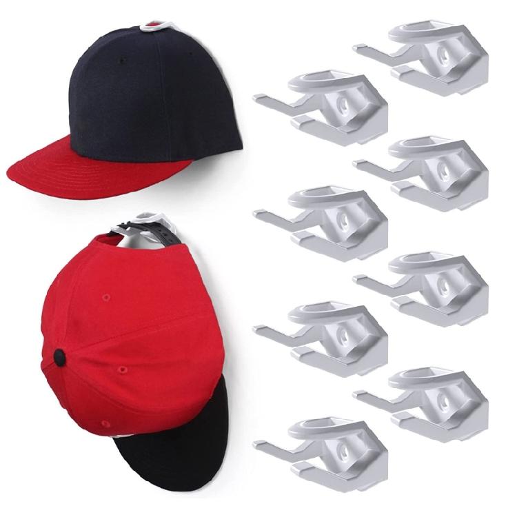 10Pcs/pack Adhesive Hat Hooks for Wall Closets Bedroom, No Punching Hat Rack Display Holder Bracket for Baseball Caps