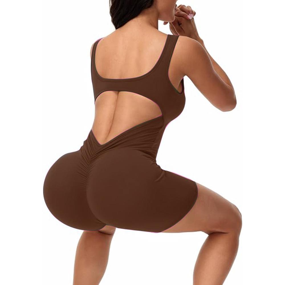 Seamless Sexy Peach Butt Yoga Bodysuit with Integrated Beautiful Back Design