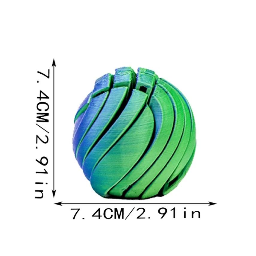 3D Printing-Slime Gear Sphere Sensory Fidget Ball Deformable Twistsphere Flow Effect Relaxation Anxiety Relief Toys For Adults