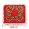 Retro bedrucktes Kopftuch, Hijab für Damen, mit Fransen, quadratischer Blumenschal, gewickeltes Babuschka-Taschentuch, Kopftuch, Reiseschal