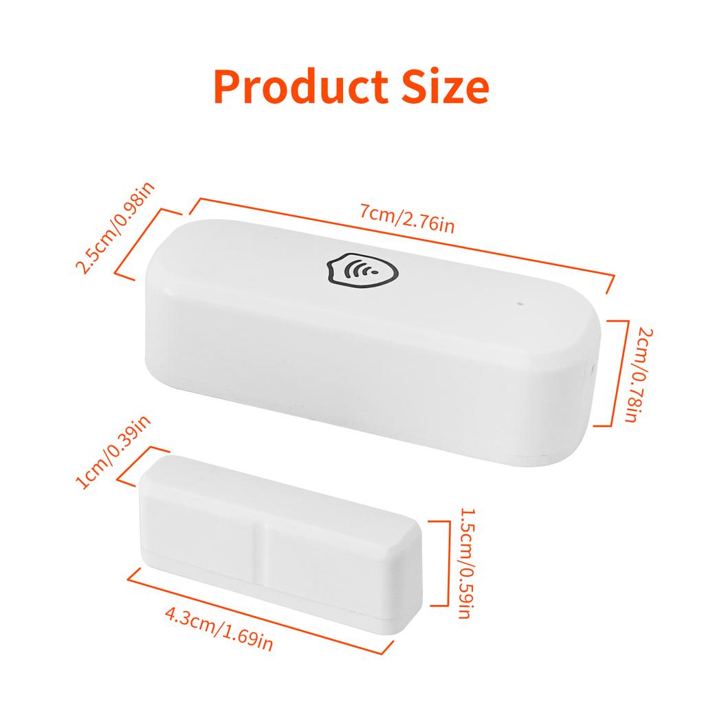 Tuya WiFi or Zigbee Door/Window Sensor Smart Home Open/Closed Alarm Security System Smart Life Remote Monitoring