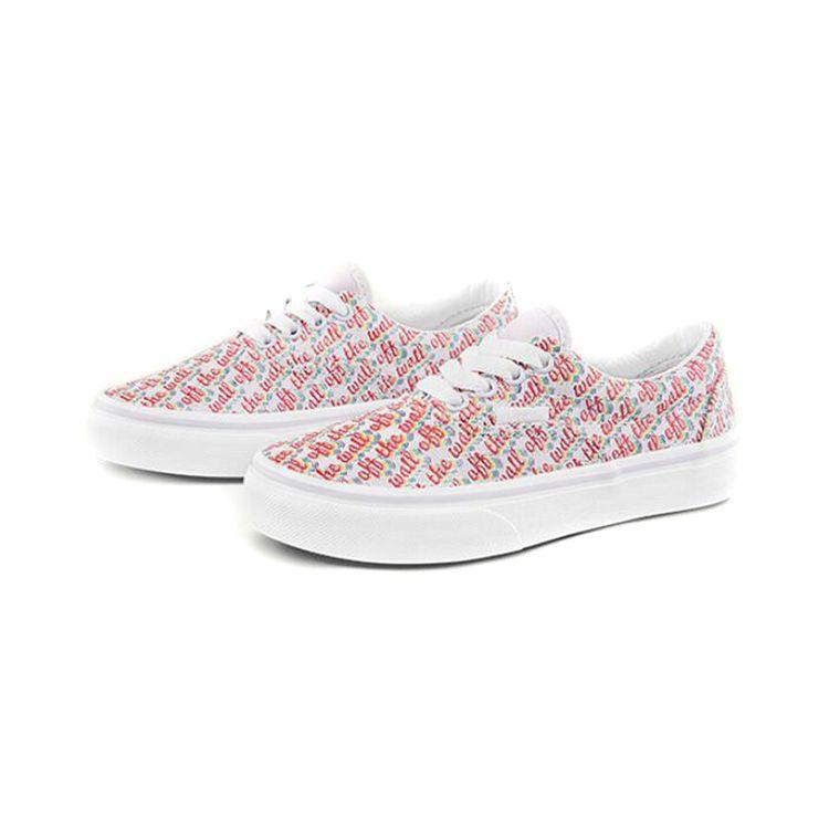 Vans Letter Print Low Top Kids Skate Shoes Kids Sneaker White Pink VN000YMAA2N