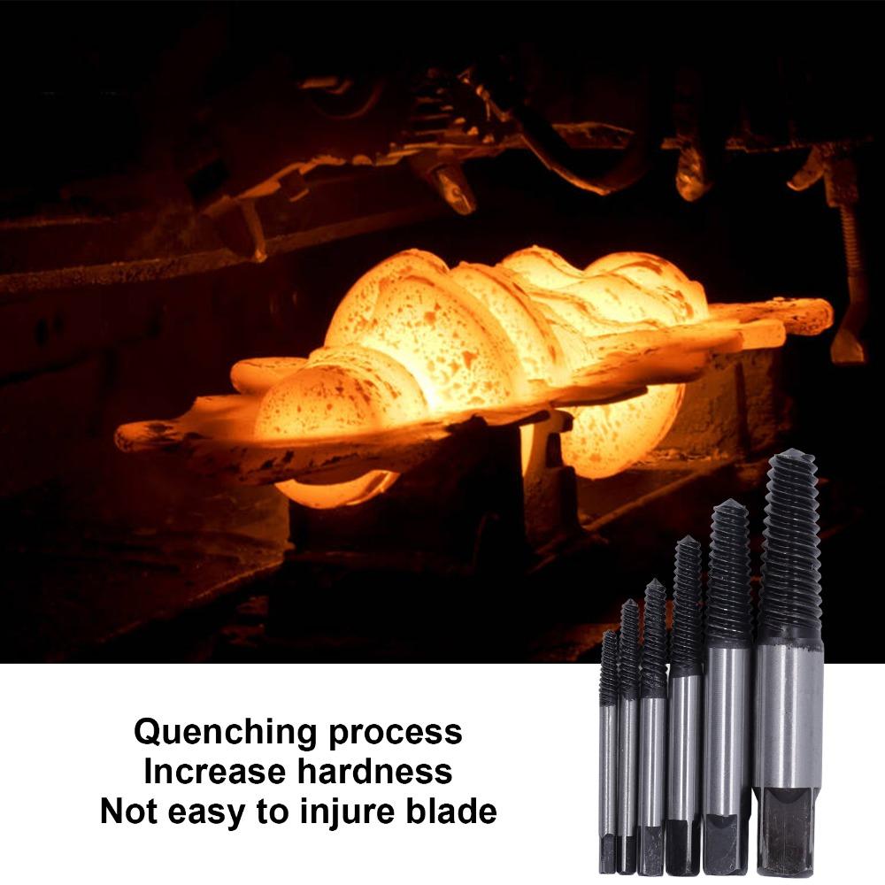 6pcs Spiral Groove Broken Screw Remover Carbon Steel Bolt Extractor Screw Extractor Dropped Screw