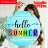 2D Flat Summer Popsicle Aluminum Decorative Signs and Plaques in Various Sizes. "Hello Summer" Rainbow Popsicle Pattern Wall Decorations, Suitable