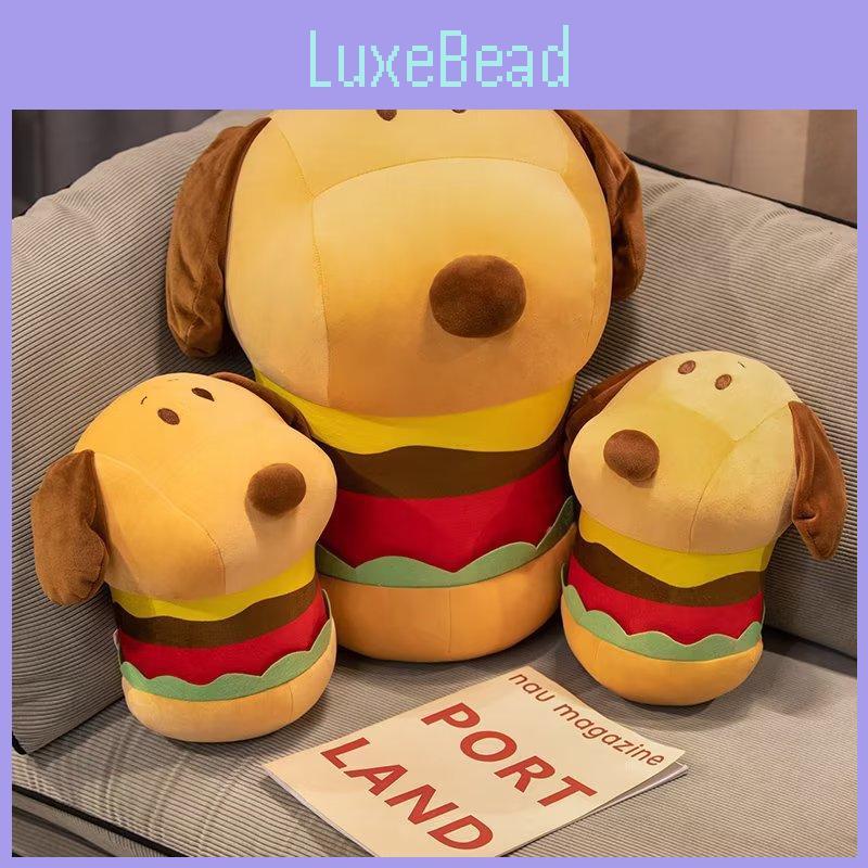 Hamburger Plush Dog Toy Cartoon Stuffed Animal Doll Bedroom Decoration Gift
