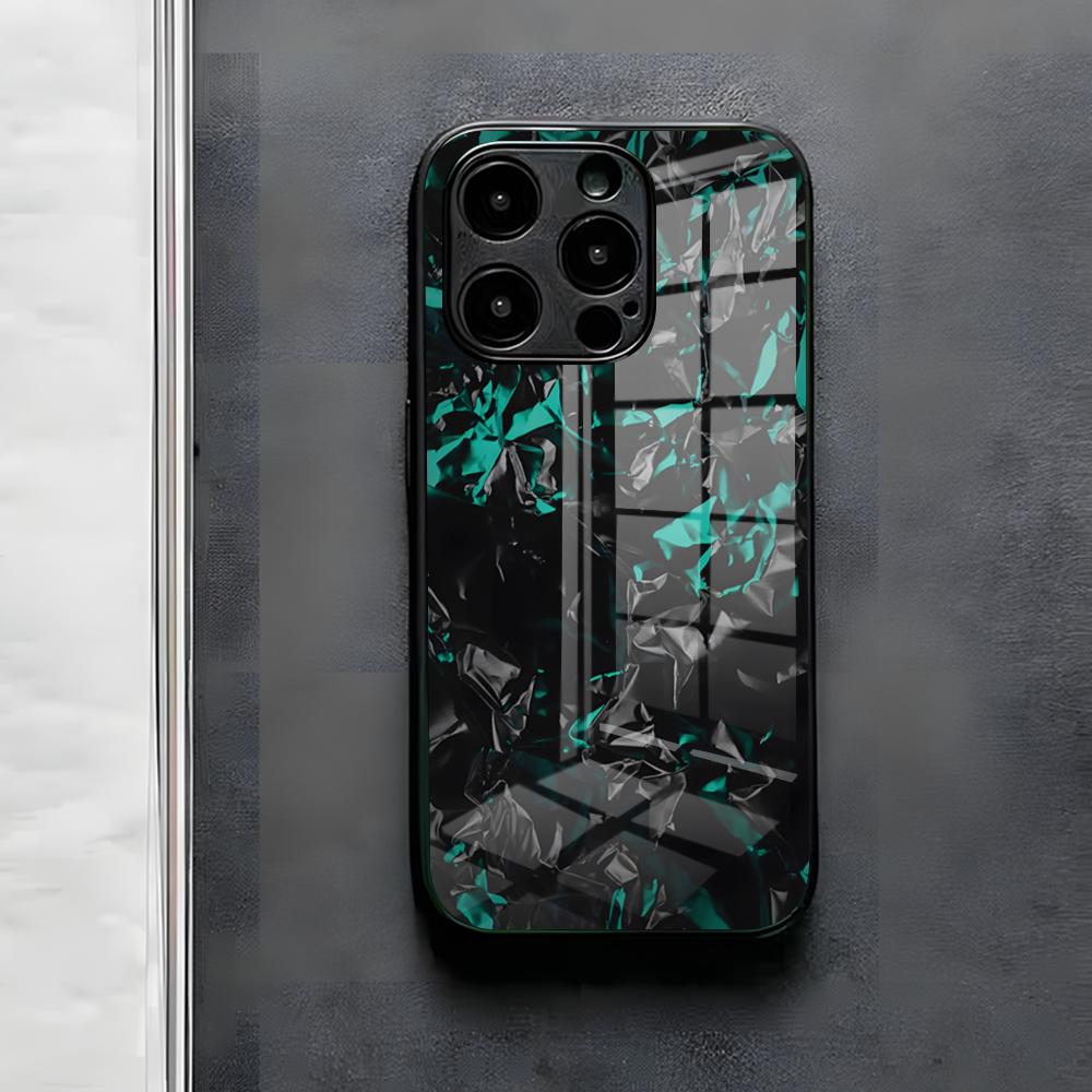 Custodia per Telefono Fundas in Fibra di Carbonio Forgiata Per IPhone 17 Air 16 E Pro Max 15 14 13 Mini 12 Pro 11 Max Plus Copertura in Vetro Nero