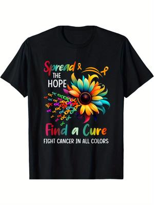 Fight Cancer In All Color Spread-Hope Find A Cure Sunflower T-Shirt