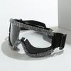 2026 Gafas de Lujo con Pedrería Hip Hop para Esquí Motocicleta Protección contra Polvo Viento Marco Grande con Almohadilla de Esponja Antivaho Snowboard
