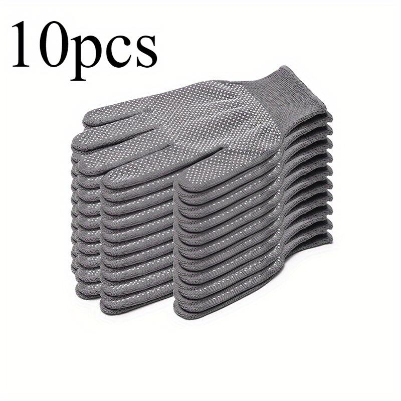 10pcs(5 Pairs)Full Finger Dotted Anti-Slip Nylon Gloves,Suitable for Outdoor Fishing Camping Cycling Fishing Gloves,Lightweight