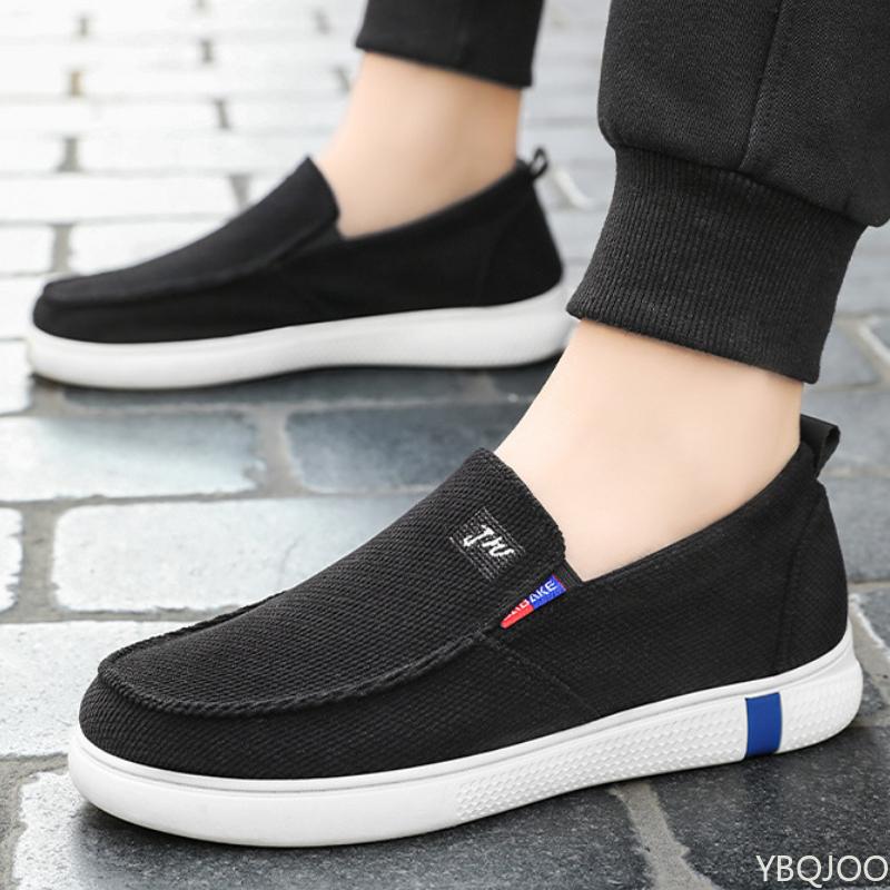 Casual Men's Shoes New Spring and Summer Solid Color Comfortable Anti Slip Flat Breathable Cloth Shoes Zapatos De Hombre