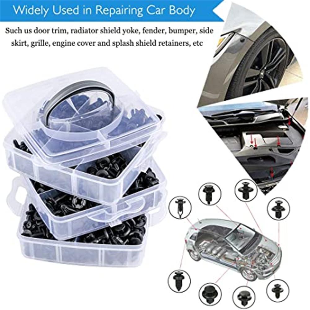 620Pcs Car Buckle Fasteners Buckle Boxed Hybrid Car Fasteners Door Trim Bumper Repair Kit Fasteners Expansion Screw Caps For Car