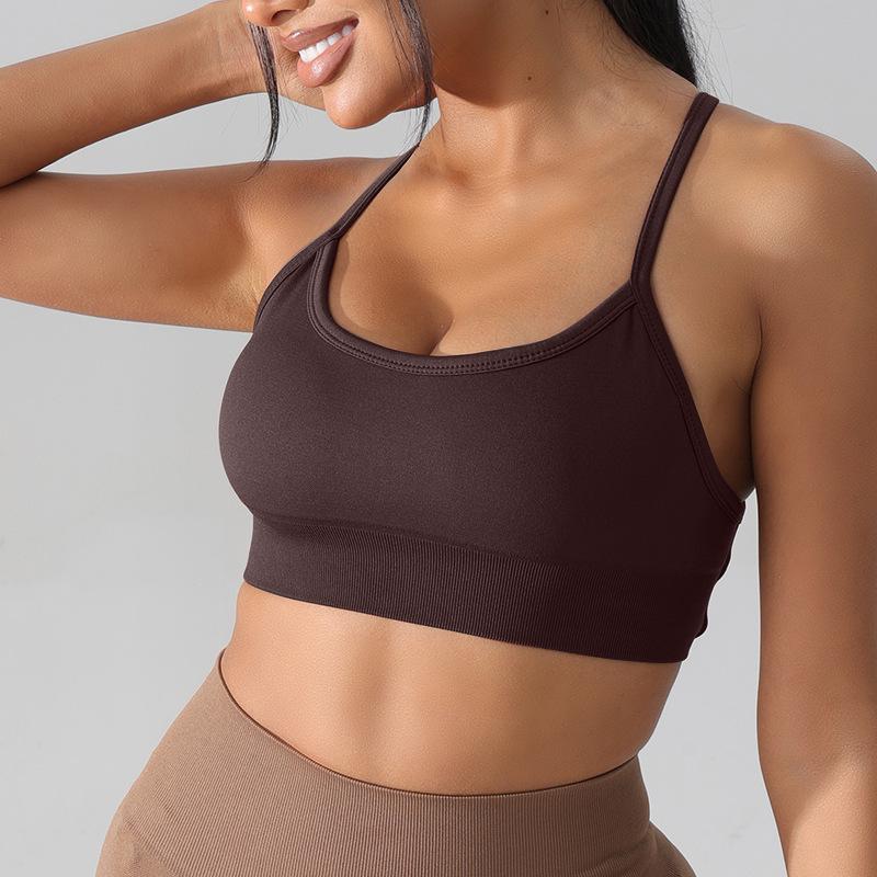 New yoga clothes short vest women's cross back bra underwear outdoor running fitness sports top