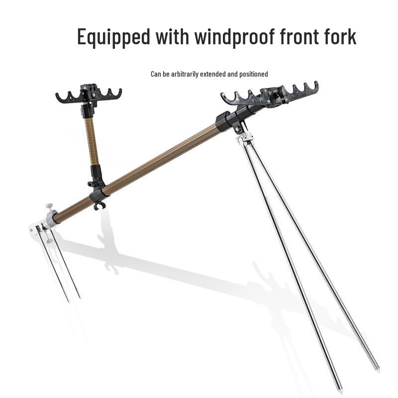 Multi-purpose Aluminum Fishing Rod Holder & Rest with Two-way Ground Stake