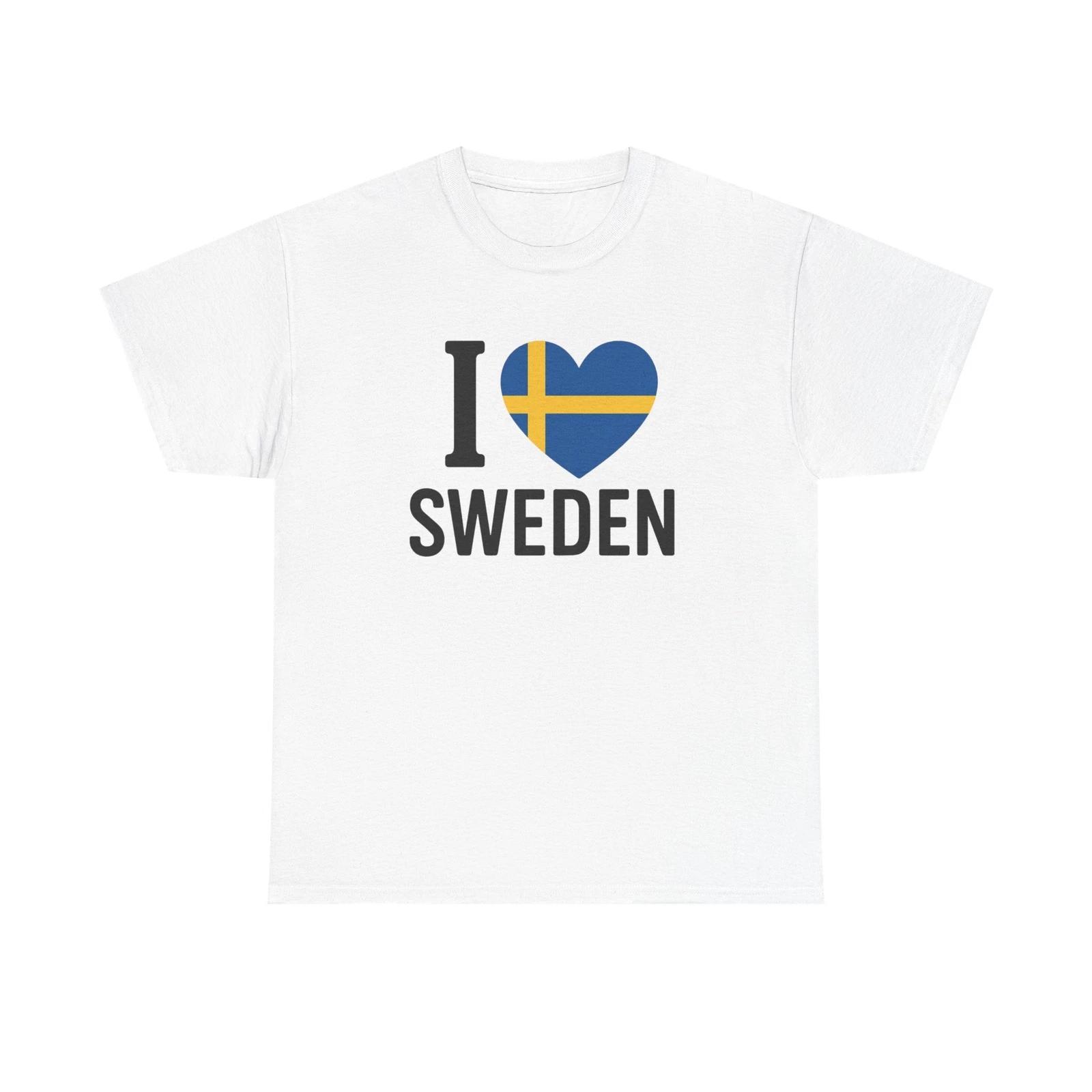 I Love Sweden Unisex Heavy Cotton Tee | Cute Tee Travel Shirt, Souvenir Apparel M