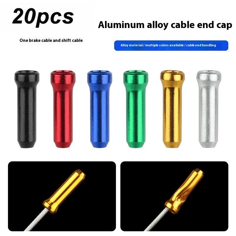 20Pcs Multiple Colors Aluminum Alloy Bicycle Brake Shifter Inner Cable Tips Crimps Wire End Cap Cable Line Core Cap Cover Gear