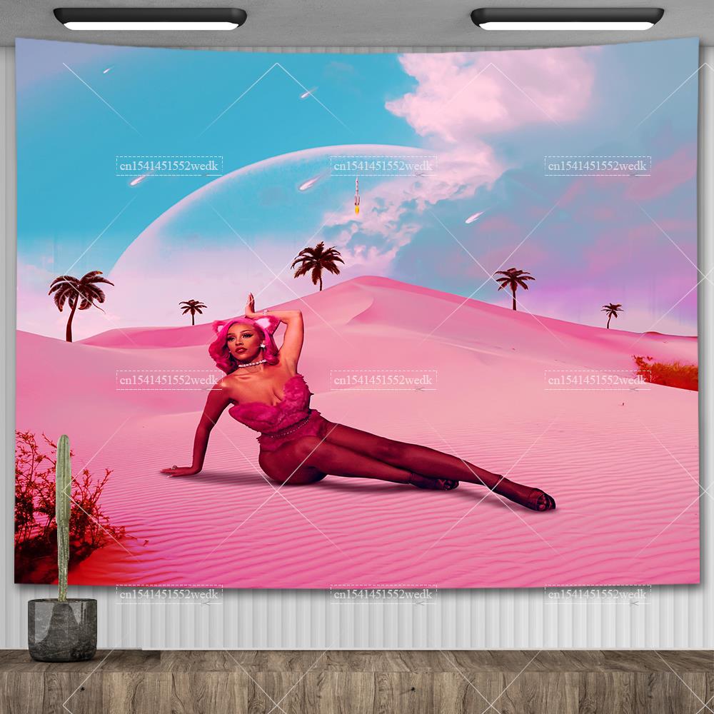 Doja Cat Scarlet Müzik Albümü Kapak Posteri Duvar Asılı Goblen Hiphop Pop Goblenler Estetik Oda Dekorasyonu Arka Plan Bezi