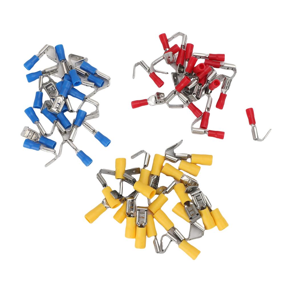 60Pcs Semi Insulated Piggyback Spade Connectors 22-10 AWG Quick Disconnect Piggyback Spade