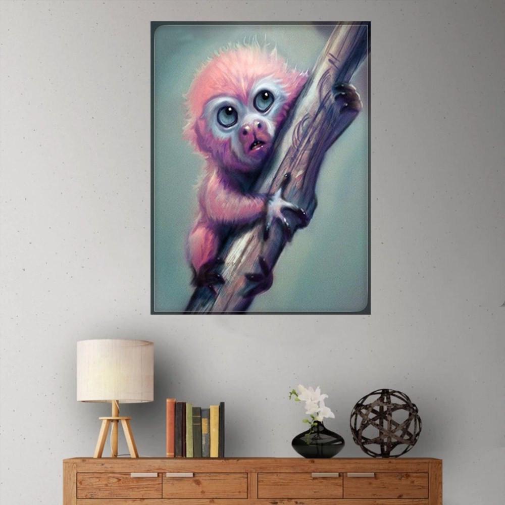 Animal Embroidery Paintings Rhinestone Pasted DIY  Cross  