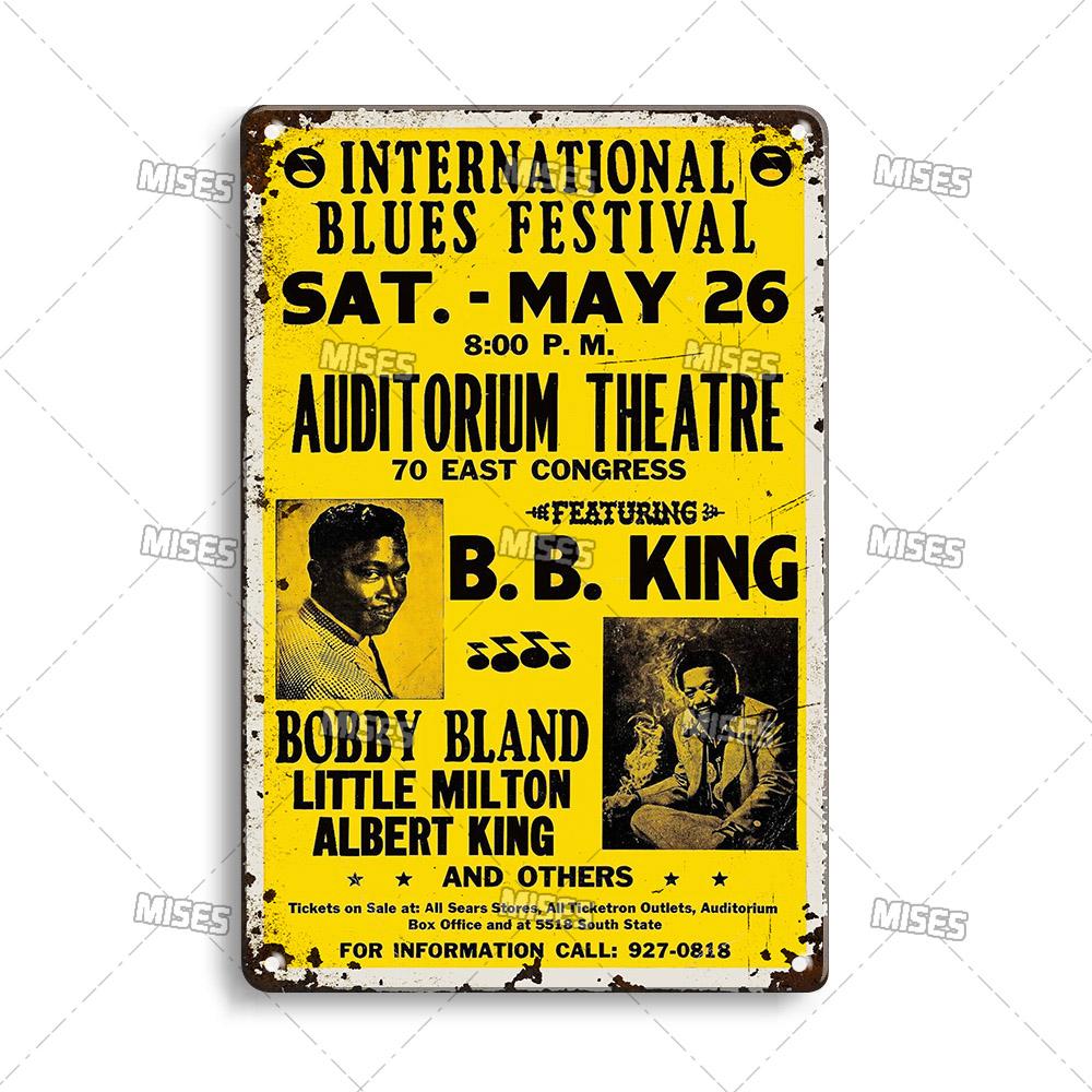 DORA Tin Sign MISES KING OF THE BLUES BB King Metal Poster Classic Metal Sign Wall Plate Home Garden Cafe Industrial Decor Old Metal Plaque