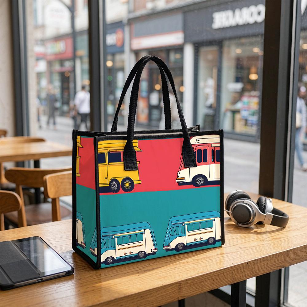 Cute Cartoon Car Tote Bag Fashion Large Capacity Canvas Handbag for Daily Use Portable Shopping Bag for Women Casual Carryall