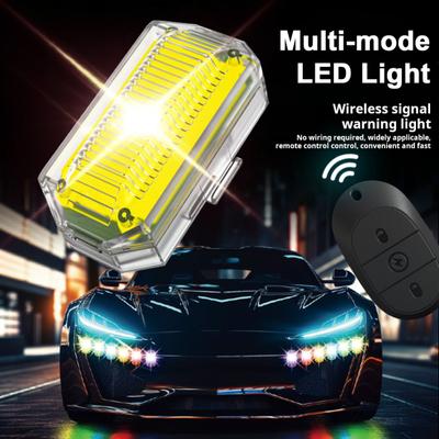 Motorrad-Warnlicht, LED-Blitzlicht, Fernbedienung, Antikollisions-Wasserdicht, superhelles Nachtsignallicht, Notlicht