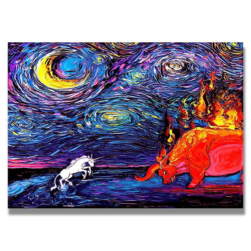 Starry Night by Vincent Van Gogh Famous Artist Art Print Wall Picture Canvas Oil Painting Home Wall Decor