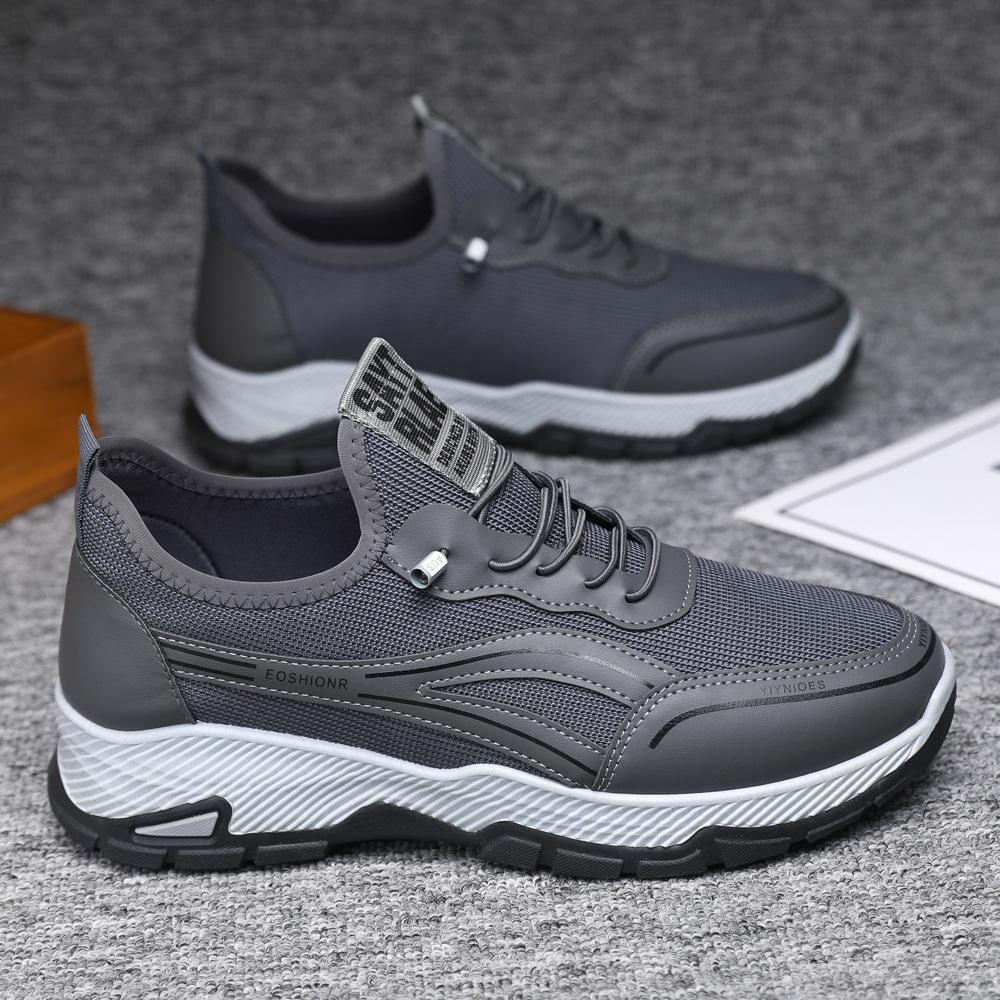 

Новая мужская спортивная обувь для улицы 2024 года, корейская версия тренда, сетчатая дышащая обувь на платформе, легкая обувь для бега и повседневной носки 44