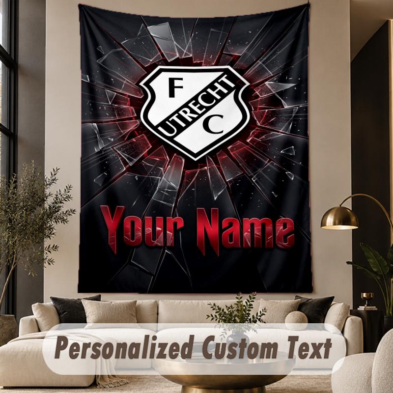 Custom Text Tapestry FC Utrecht Print Wall Tapestry Indoor Living Room Wall Decor